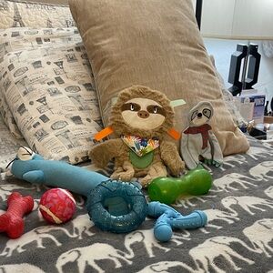 Plush Sloth Toy with Colorful Accents